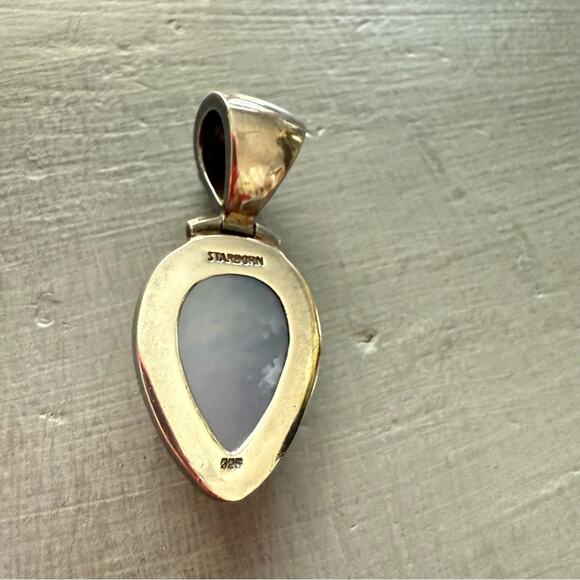 Starborn 925 Sterling Silver Moonstone Teardrop Pendant for Necklace - Picture 3 of 8